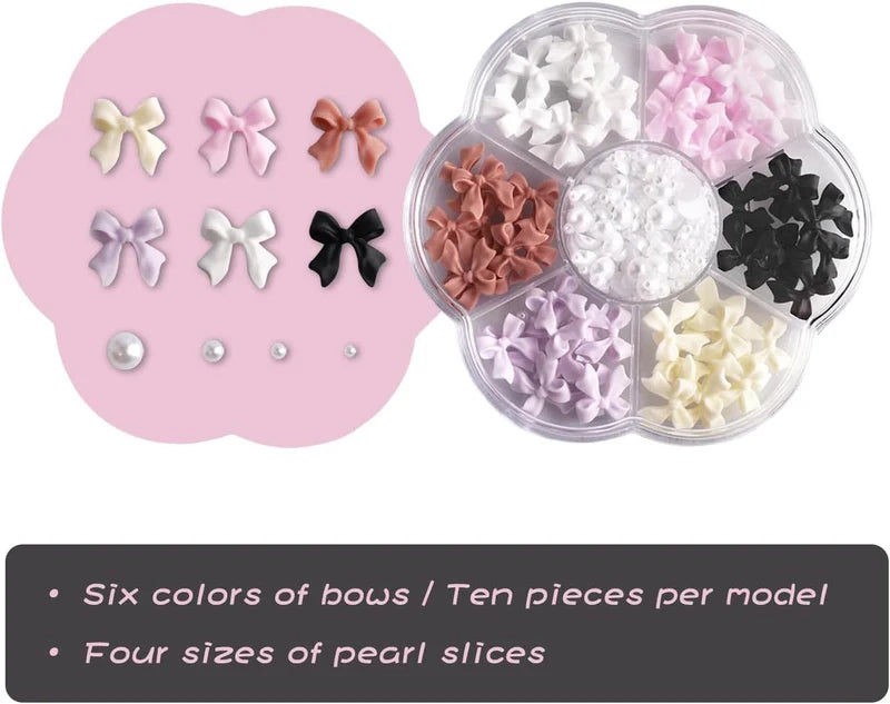 3D Bows and Flowers Nail Decorations