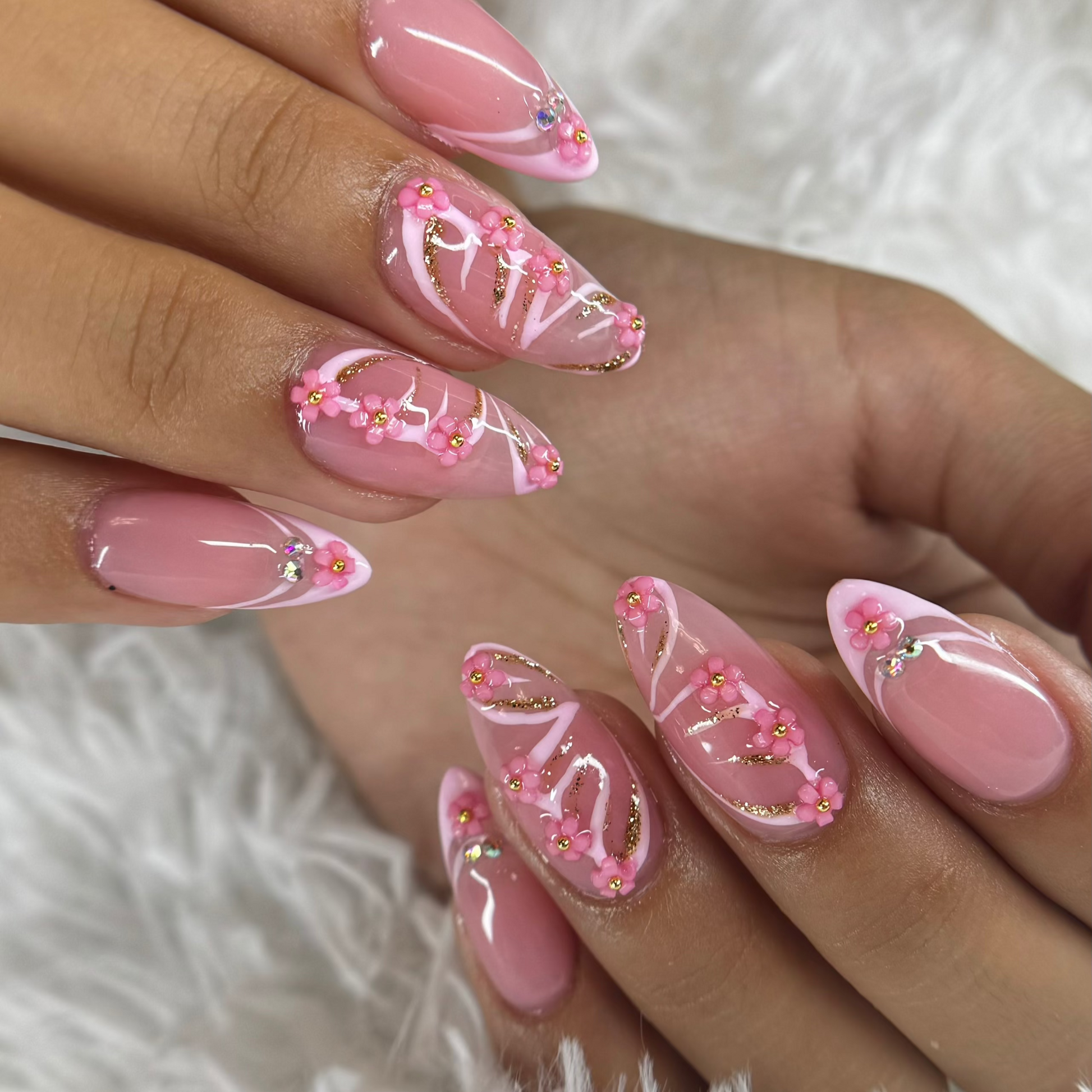3D Bows and Flowers Nail Decorations